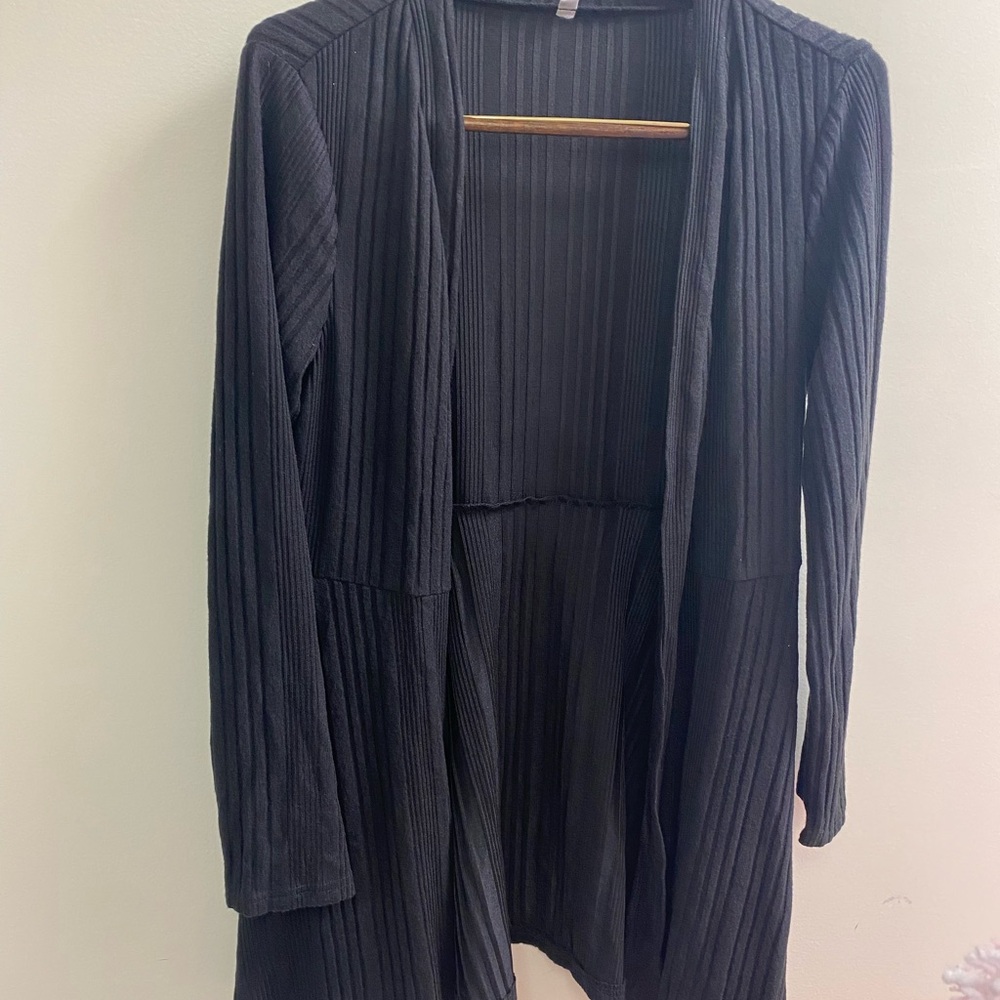 NWOT Black Ribbed Open Cardigan